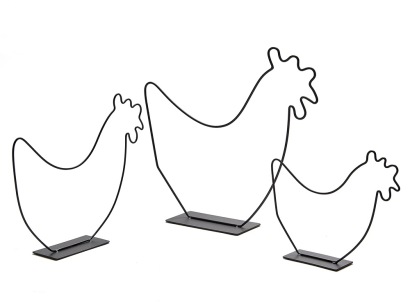 Kip op voet 25 cm zwart