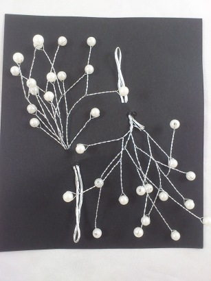 Brindille de perle champagne 6 mm. 2 p.