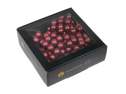 Boules de Noël en verre de 20 mm 24pcs. bordeaux combi