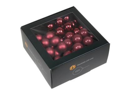 Boules de Noël en verre de 30 mm 72 pcs. bordeaux combi