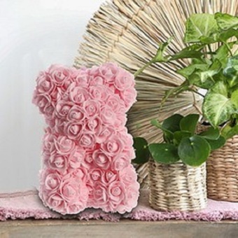 Foam Roosjes Beer Roze 22 cm