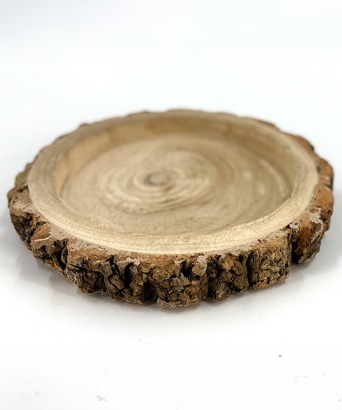 Paulownia Schaal Met Schors Ø24 - decoratie - bloemschikken