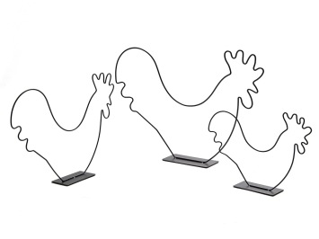 Haan op voet 35 cm zwart