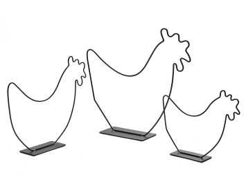 Kip op voet 25 cm zwart