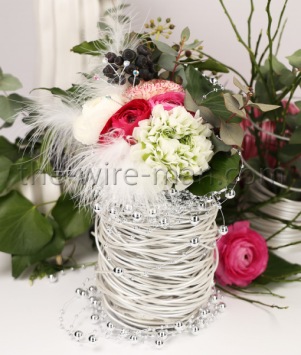 Veren Op Draad 25 cm 6 st Champagne