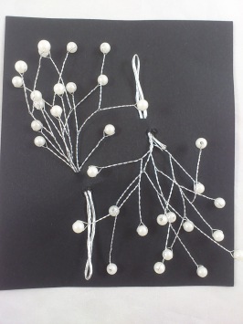 Brindille de perle champagne 6 mm. 2 p.