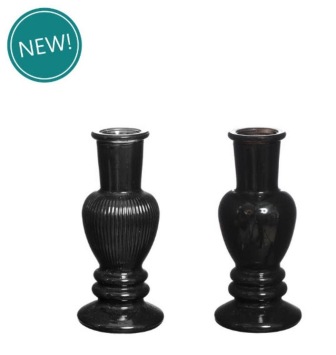 Gekleurde Glazen Vaasjes Venice Zwart