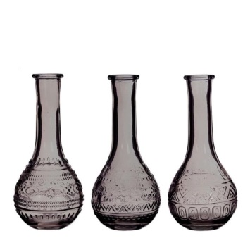 Bouteille en verre coloré paris gris Ø7,5 h.15,8 cm