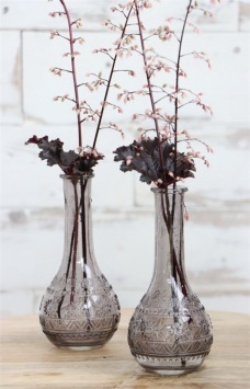 Bouteille en verre coloré paris gris Ø7,5 h.15,8 cm